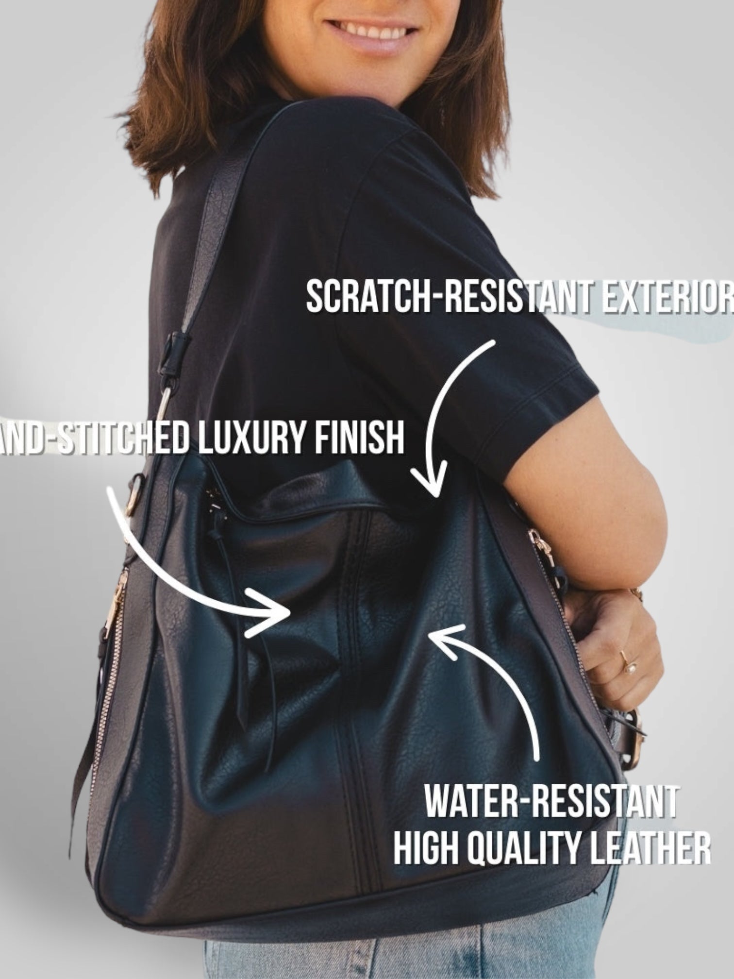 Soof | Luxury Leather Anti-Theft Hobo Bag