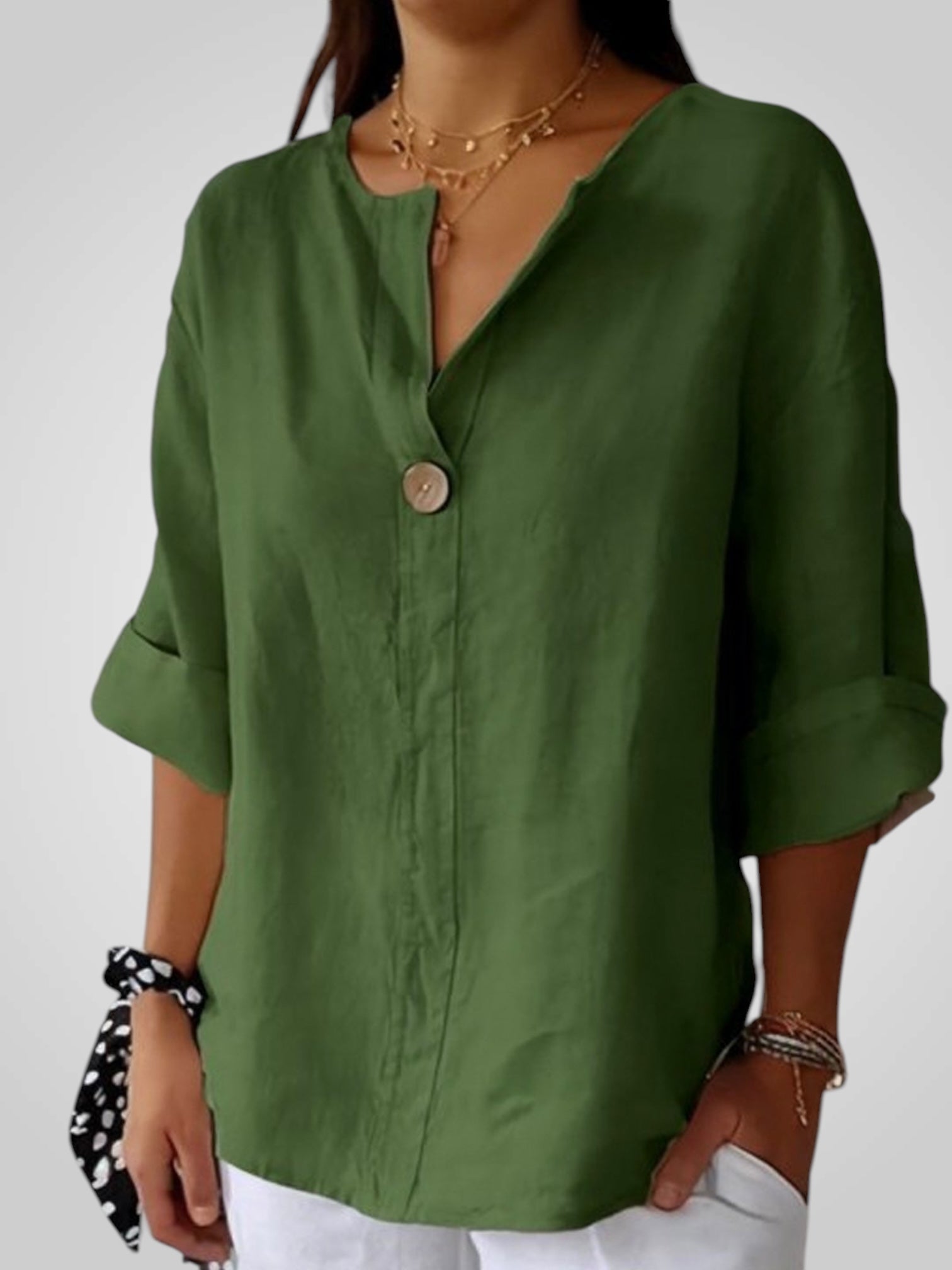 Sabrine | Relaxed V-Neck Blouse