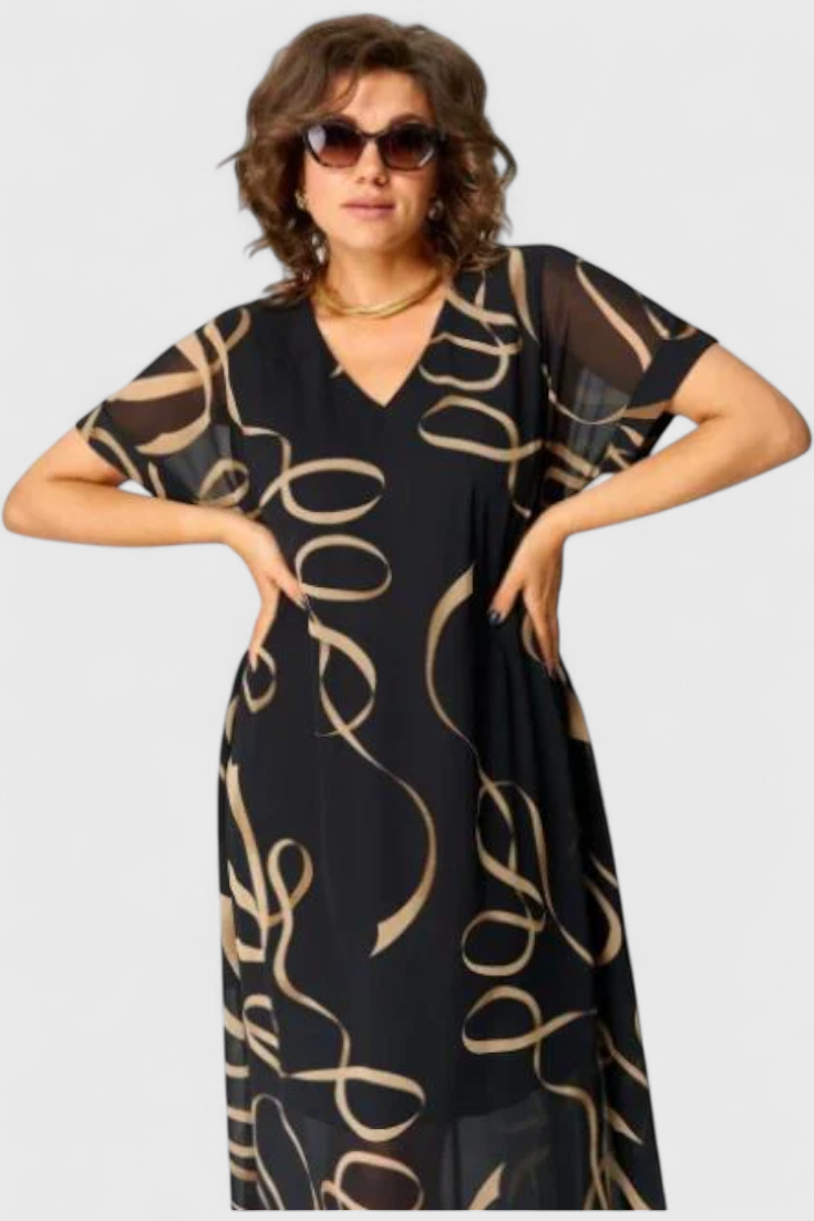 Jillian Μαύρο Φόρεμα Caftan