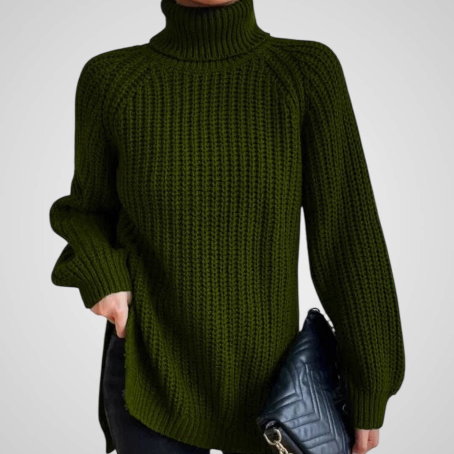 Γυναικεία Ζιβάγκο Ριπ Knit Σχίσιμο Πουλόβερ